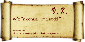 Várkonyi Kristóf névjegykártya