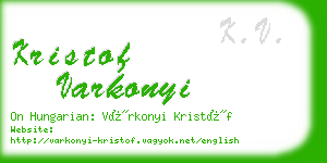 kristof varkonyi business card